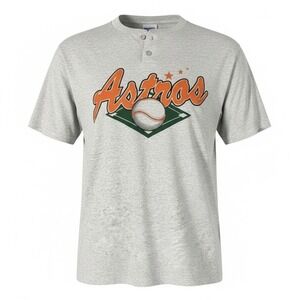 VTG Reach Houston Astros T-shirt Single Stitch Gray‎ Men's Size XL Made In USA